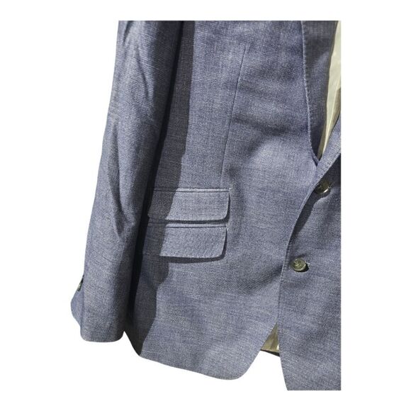 PERRY ELLIS PORTFOLIO Blue Double Vented Modern Fit Blazer Suit Jacket -Size 42R - Picture 5 of 11